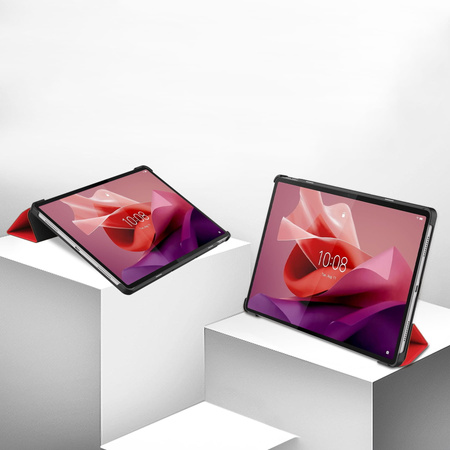 Etui Bizon Case Tab Croc do Lenovo Tab P12 12.7 TB 370, czerwone