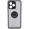 Etui z uchwytem na palec Bizon Case Hybrid Ring do Realme C53 / C51, przydymione z czarną ramką