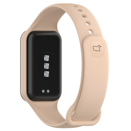 Etui z paskiem Bizon Strap + Case Watch Dots do Xiaomi Redmi Smart Band 2 / Xiaomi Mi Band 8 Active, jasnoróżowe