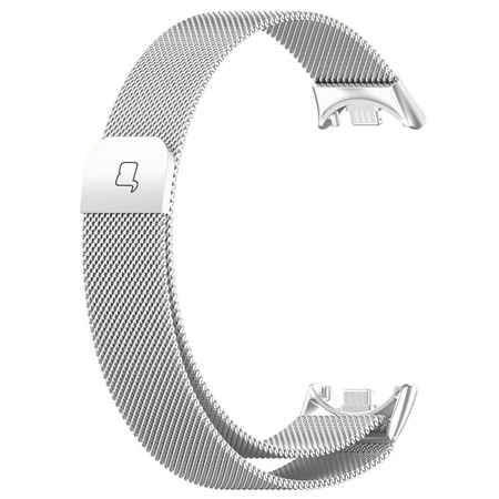 Pasek Bizon Strap Watch Chain do Xiaomi Mi Smart Band 8, srebrny