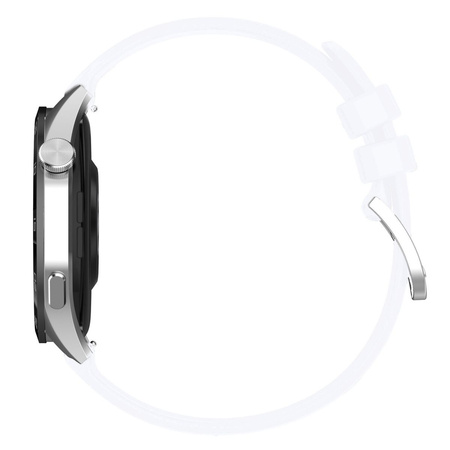 Pasek silikonowy do smartwatcha, Bizon Strap Watch Silicone Pro T, Quick Release 18 mm, biały