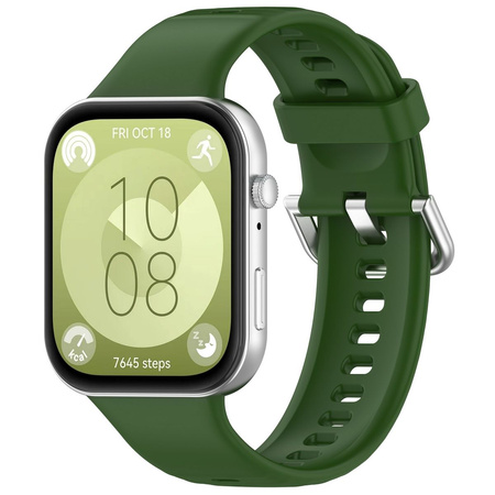 Pasek Bizon Strap Watch Silicone Pro SR do Huawei Watch Fit 3, ciemnozielony