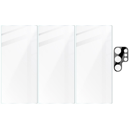 3x Szkło + szybka na aparat BIZON Clear 2 Pack do Galaxy S24 Ultra