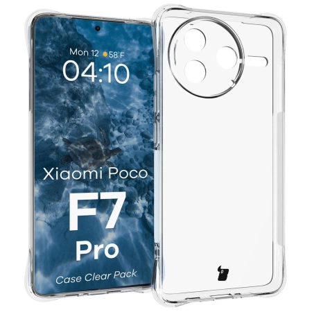 Elastyczne etui + 2x szkło hartowane Bizon Case Clear Pack do Xiaomi Poco F7 Pro