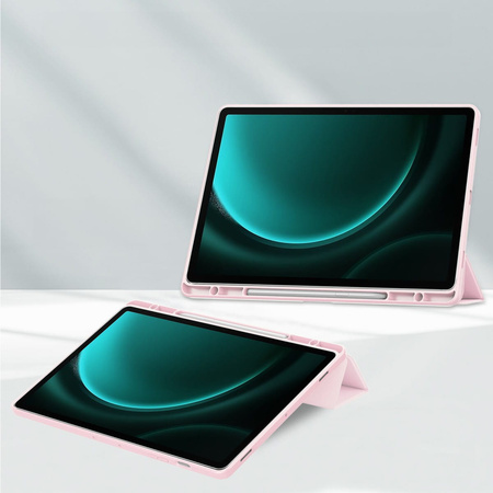 Etui Bizon Case Tab Clear Matt do Samsung Galaxy Tab S9 FE Plus, jasnoróżowe