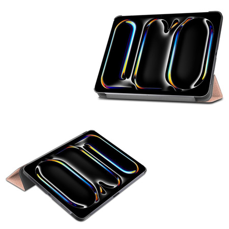 Etui Bizon Case Tab Croc do iPad Pro 11" 5 gen. 2024, różowozłote