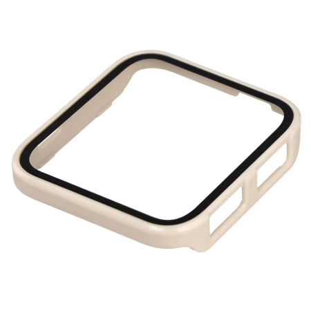 Etui ze szkłem do zegarka Bizon Case+Glass Watch do Garmin Venu X1, beżowe