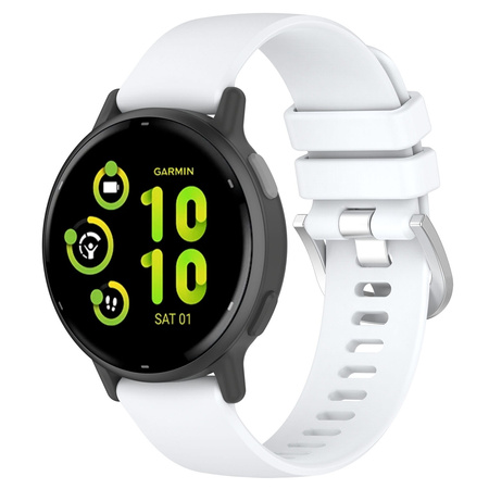 Pasek silikonowy do smartwatcha, Bizon Strap Watch Silicone Pro T, Quick Release 20 mm, biały