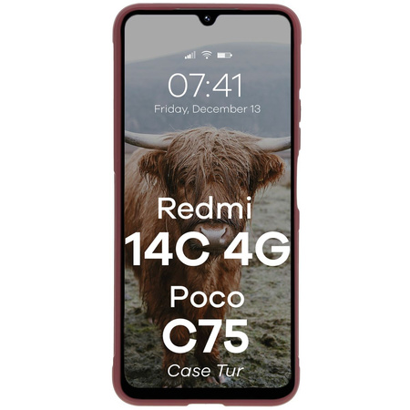 Pancerne etui Bizon Case Tur do Xiaomi Redmi 14C 4G / POCO C75, burgundowe