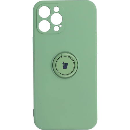 Etui Bizon Case Silicone Ring do iPhone 12 Pro Max, jasnozielone