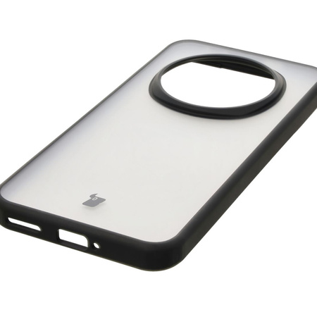Etui Bizon Case Angelo do Honor Magic7 Pro, półprzezroczyste z czarną ramką