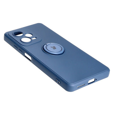 Etui Bizon Case Silicone Ring Sq do Xiaomi Redmi Note 12 Pro Plus 5G, granatowe