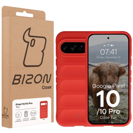 Pancerne etui Bizon Case Tur do Google Pixel 10 / 10 Pro, czerwone