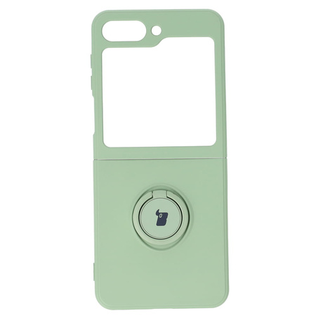 Etui Bizon Case Silicone Ring Sq do Galaxy Z Flip5, jasnozielone
