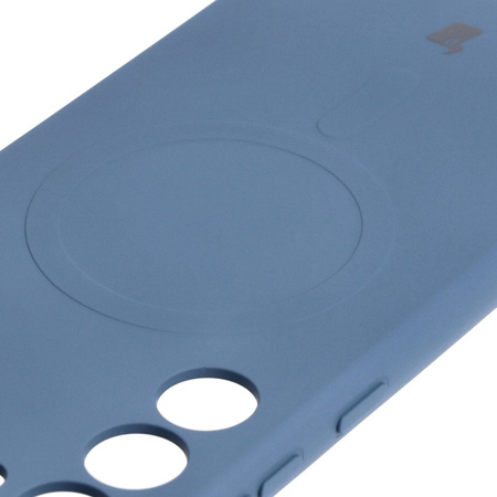 Etui silikonowe z pierścieniem magnetycznym Bizon Case Silicone Magnetic do Galaxy S23 Plus, granatowe