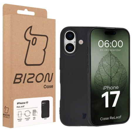 Etui z recyklingu Bizon Case ReLeaf do iPhone 17, czarne