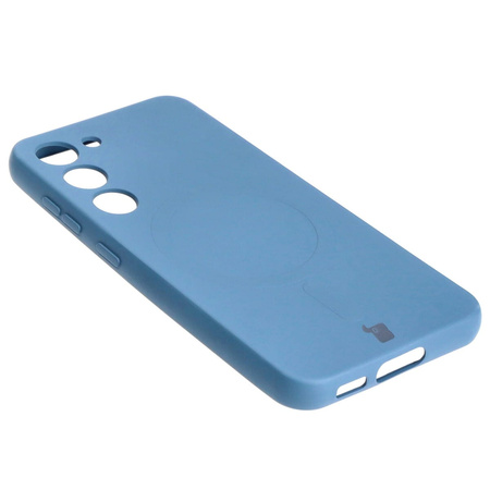 Etui silikonowe z pierścieniem magnetycznym Bizon Case Silicone Magnetic do Galaxy S23, granatowe
