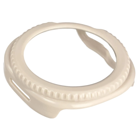 Etui ze szkłem do zegarka Bizon Case+Glass Watch do Samsung Galaxy Watch 8 Classic 46 mm, beżowe