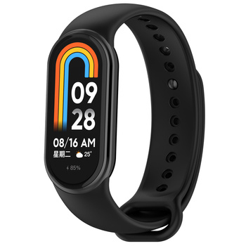 Silikonowy pasek Bizon Strap Watch Dots do Xiaomi Smart Band 10 / 9 / 9 NFC / 8, czarny