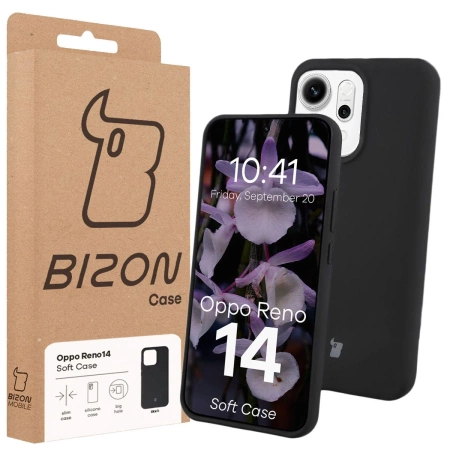Silikonowe etui Bizon Soft Case do Oppo Reno 14, czarne