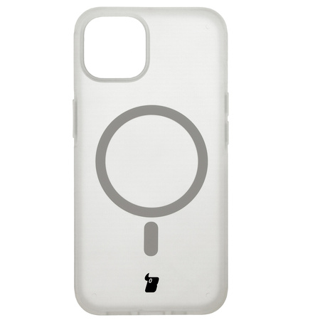 Etui z pierścieniem magnetycznym Bizon Case MatteO do iPhone 14 / Phone 13, półprzezroczyste z przezroczystą ramką