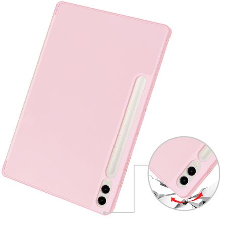 Etui Bizon Case Tab Lizard do Samsung Galaxy Tab S10 Plus / S9 Plus, różowe