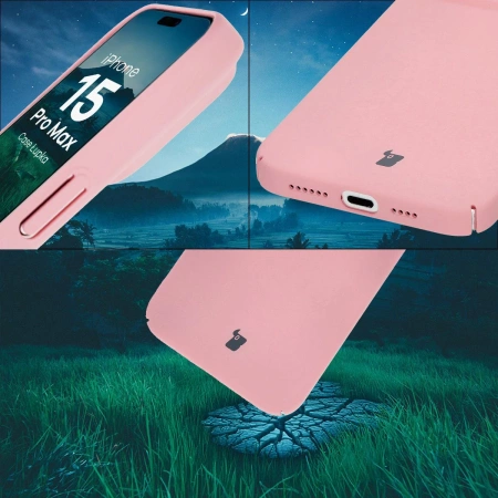 Etui Bizon Case Łupka do iPhone 15 Pro Max, różowe
