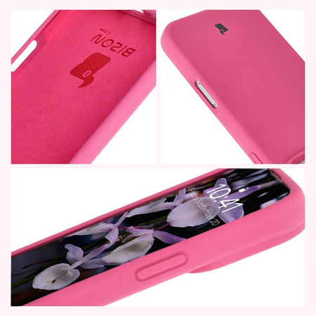 Silikonowe etui Bizon Soft Case do iPhone 16 Pro, fuksja