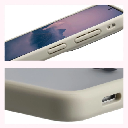 Etui Bizon Case Angelo do Galaxy S26 Plus, półprzezroczyste z beżową ramką