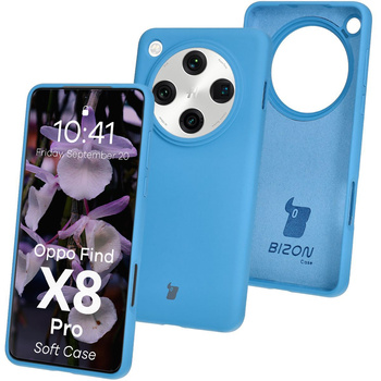 Silikonowe etui Bizon Soft Case do Oppo Find X8 Pro, niebieskie