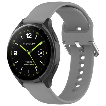 Pasek silikonowy do smartwatcha, Bizon Strap Watch Silicone Pro N, Quick Release 22 mm, szary