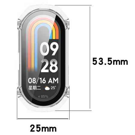 Etui ze szkłem do zegarka Bizon Case Watch Adamo do Xiaomi Smart Band 9, przeźroczyste