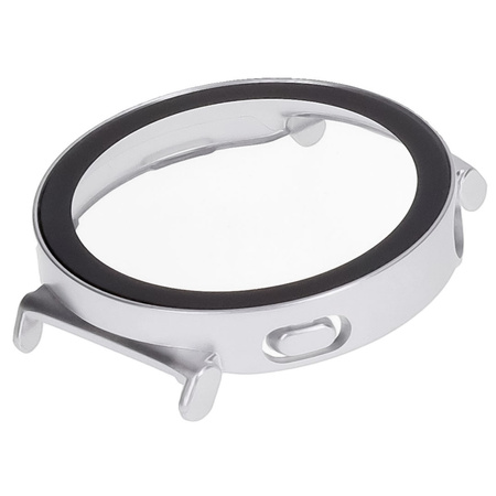 Etui ze szkłem do zegarka Bizon Case Watch Adamo do Huawei Watch GT 5 41 mm, satynowo srebrne