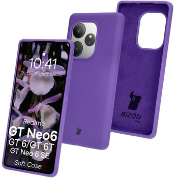 Silikonowe etui Bizon Soft Case do Realme GT 6 / 6T / Neo 6 / Neo 6 SE, fioletowe