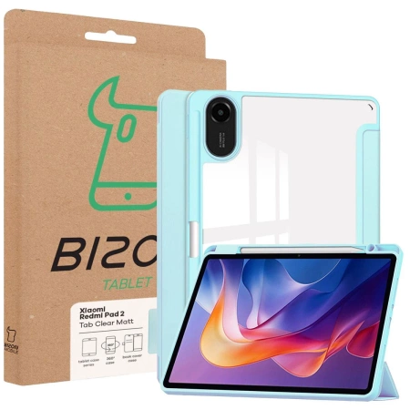 Etui z klapką Bizon Case Tab Clear Matt do Xiaomi Redmi Pad 2, błękitne