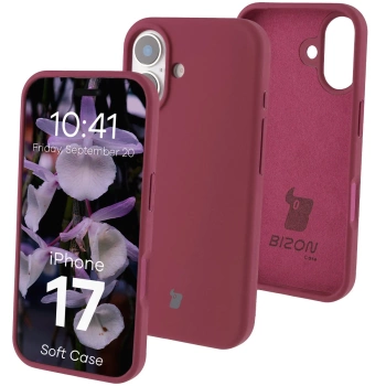 Silikonowe etui Bizon Soft Case do iPhone 17, ciemnofioletowe