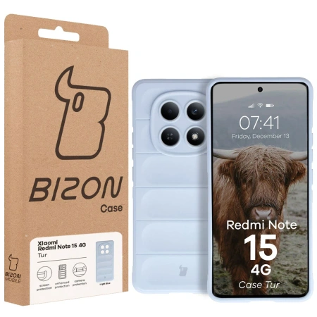 Pancerne etui Bizon Case Tur do Xiaomi Redmi Note 15 4G, jasnoniebieskie