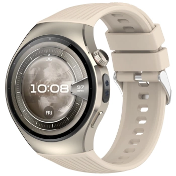 Silikonowy pasek Bizon Strap Watch Silicone T do Huawei Watch 5 46 mm, beżowy