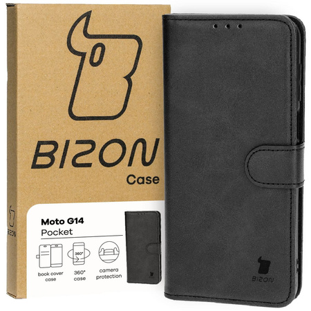 Etui z klapką Bizon Case Pocket do Motorola Moto G14, czarne