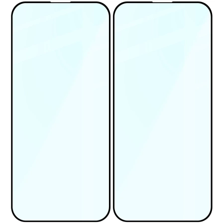 Szkło hartowane Bizon Glass Edge Duo do iPhone 15 Pro Max, czarna ramka, 2 sztuki