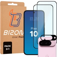 2x Szkło + szybka na aparat Bizon Edge Pack do Google Pixel 10