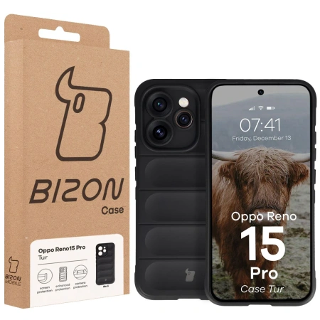 Pancerne etui Bizon Case Tur do Oppo Reno 15 Pro, czarne