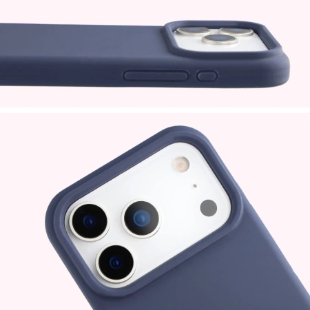 Silikonowe etui Bizon Soft Case do iPhone 17 Pro, ciemnoniebieskie