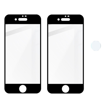 Szkło hartowane Bizon Glass Edge - 2 sztuki + ochrona na obiektyw, iPhone SE 2022/2020, 8/7, czarne
