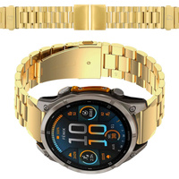 Pasek ze stali nierdzewnej do smartwatcha, Bizon Strap Watch Aura, QuickFit 22 mm, złoty