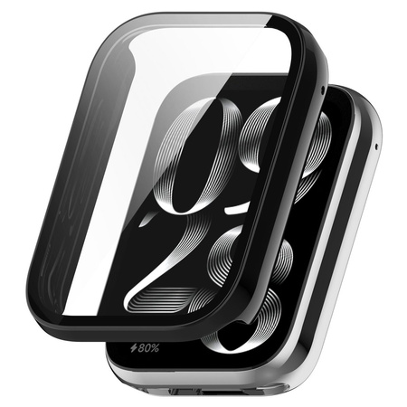 Etui ze szkłem do zegarka Bizon Case Watch Adamo do Xiaomi Mi Smart Band 9 Pro, czarne