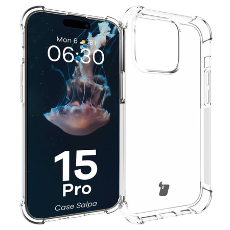 Elastyczne etui Bizon Case Salpa do iPhone 15 Pro, przezroczyste