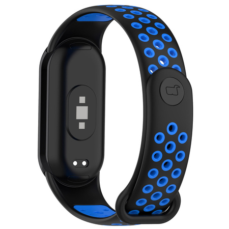 Pasek Bizon Strap Watch Octo do Xiaomi Mi Smart Band 8, czarno-niebieski