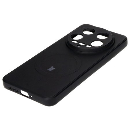 Etui Bizon Case Silicone Magnetic Sq do Xiaomi 14 Ultra, czarne