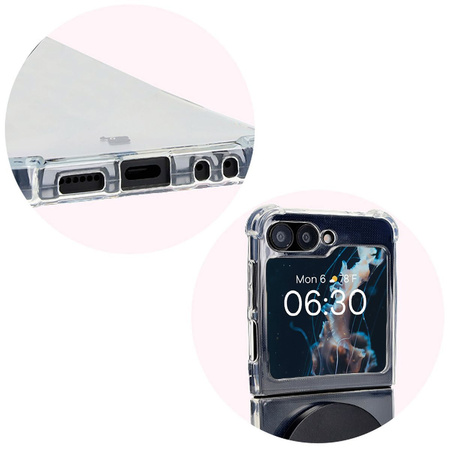 Elastyczne etui Bizon Case Salpa do Galaxy Z Flip7 FE / Z Flip6, przezroczyste
